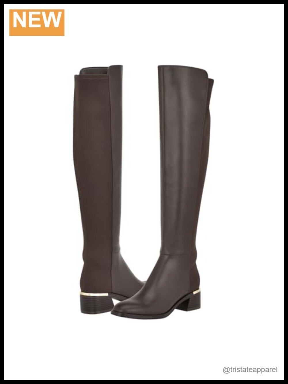 Over-the-Knee Heeled Boots Faux Leather Zip Almond Toe